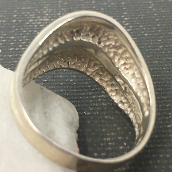 Sterling Silver Two Band Wave Ring - Picture 11 of 12
